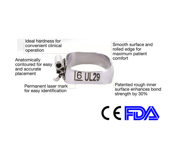 Bands (1st Molar Maxillary) Triple Tube, Nonconvertible, Lingual Cleat $1.99/Band