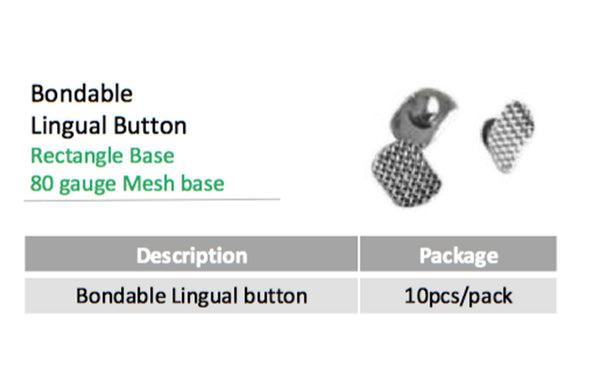 Bondable Button Rectangular Base, Mesh Pad